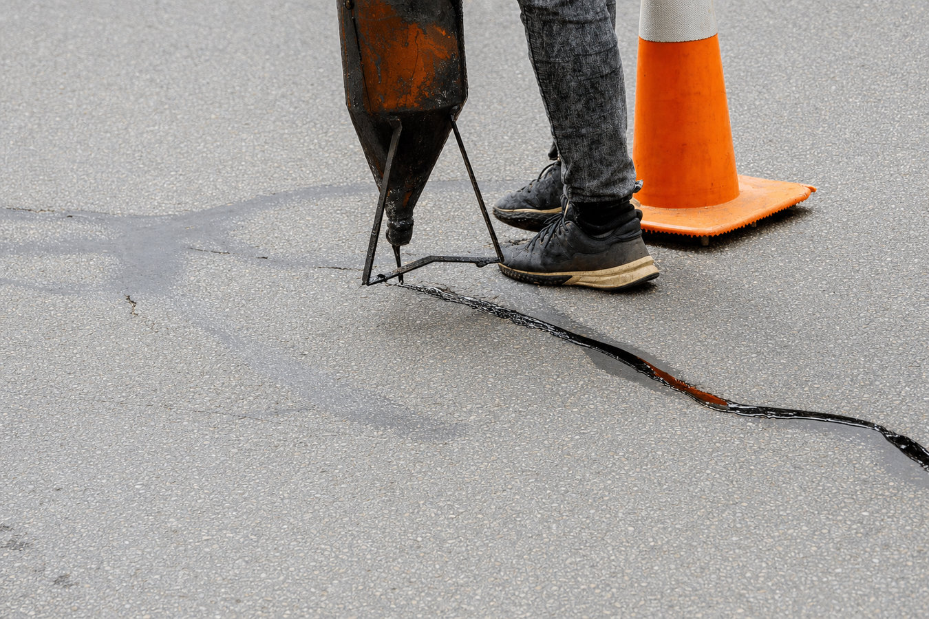 Asphalt crack sealing